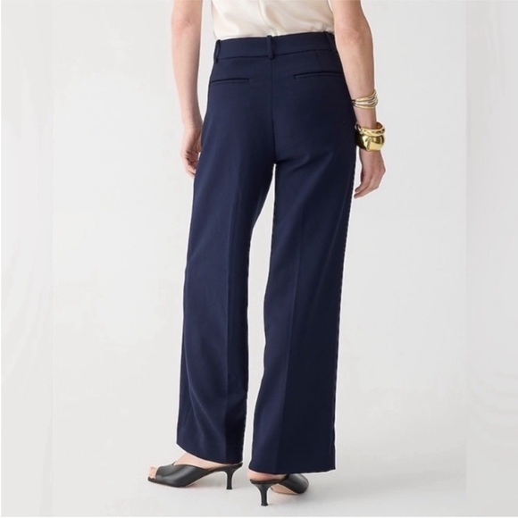 NWOT J. Crew | Sydney Wide Leg Crop Pants in Four Season Stretch | Navy | 8 - Picture 2 of 14